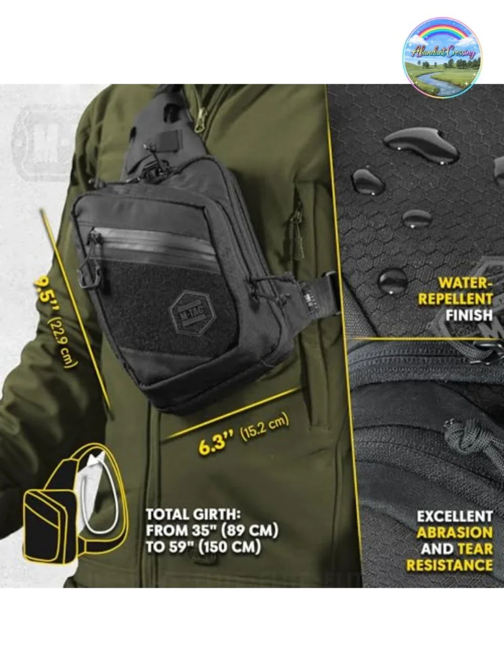 M-Tac Elite Sling Bag - Tactical Crossbody Concealed Carry CCW Chest Pack